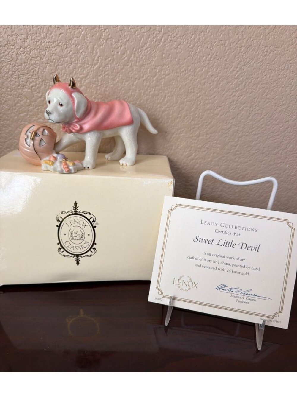2003 Lenox "Sweet Little Devil" Halloween Puppy Figurine w/Box & COA